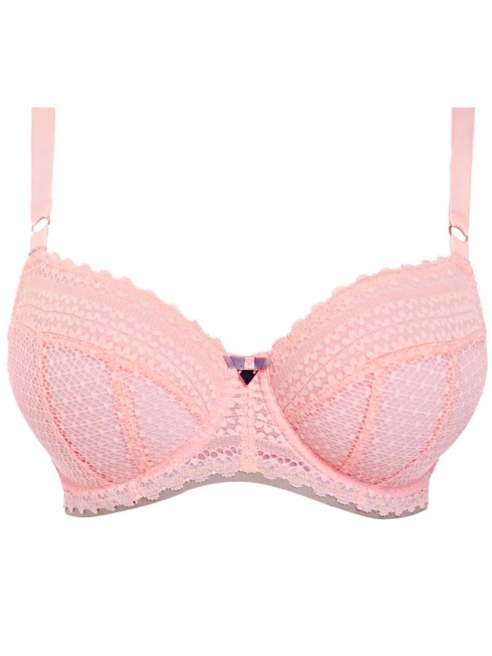 Freya Daisy Lace Padded Half Cup Bra Blush Pink - Size 36J US 36GG UK
